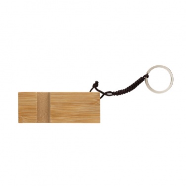 Logo trade corporate gifts image of: Standkey bamboo keychain phone stand