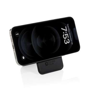 Logo trade business gift photo of: Magstand RCS recycled PU magnetic phone wallet with stand