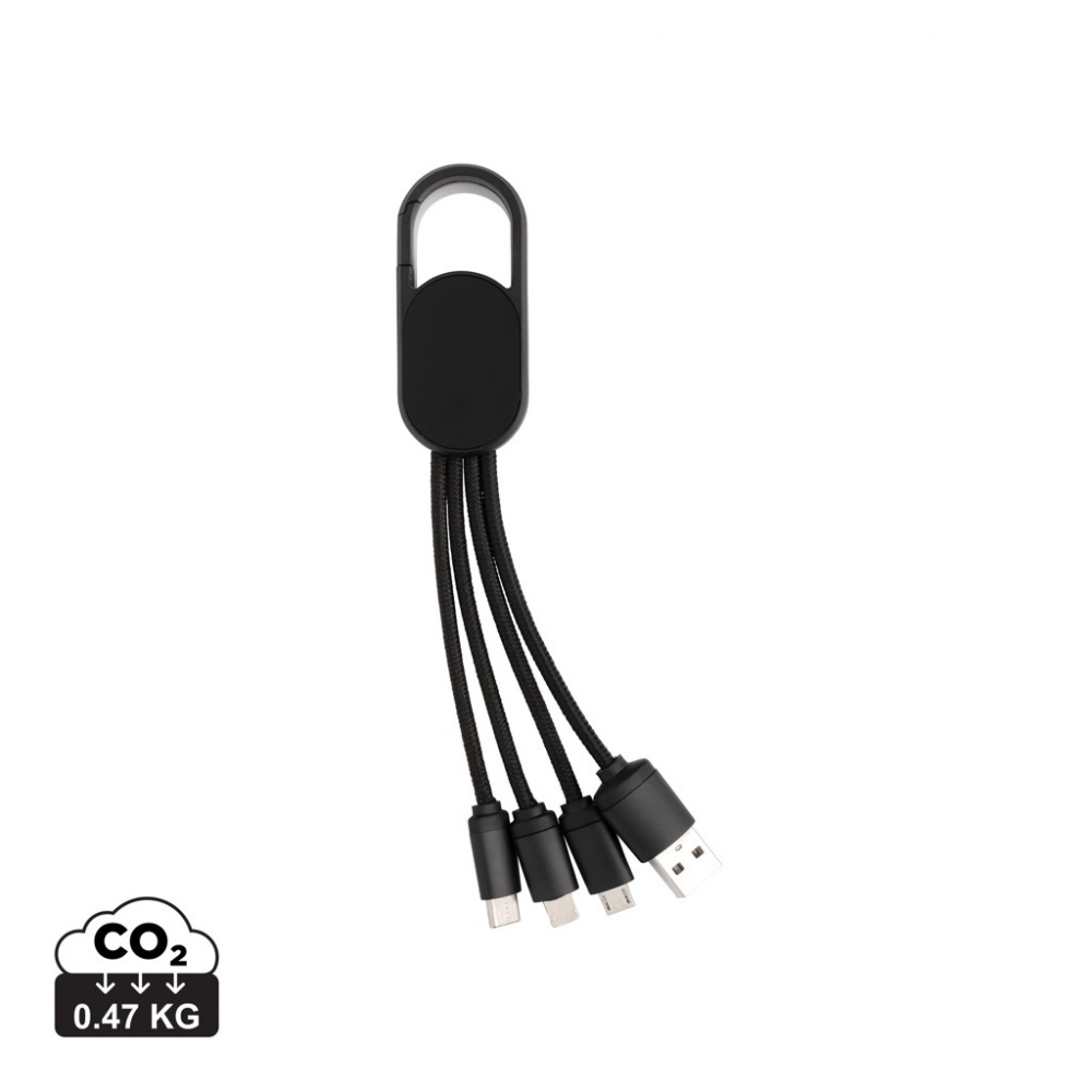 Logotrade promotional merchandise photo of: 4-in-1 cable with carabiner clip