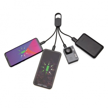 Logo trade business gift photo of: 4-in-1 cable with carabiner clip