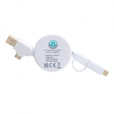 Logotrade advertising product image of: RCS recycled plastic Ontario 6-in-1 retractable cable