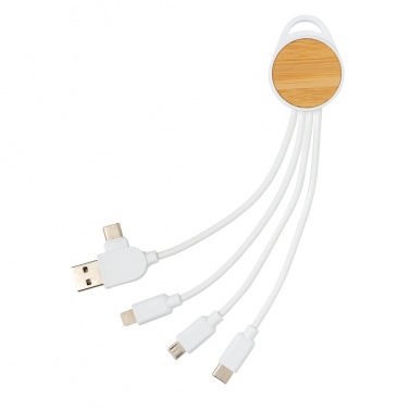 Logo trade promotional gifts picture of: RCS recycled plastic Ontario 6-in-1 round cable