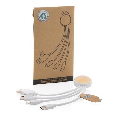 Logotrade promotional item picture of: RCS recycled plastic Ontario 6-in-1 round cable