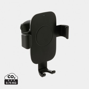 Logo trade promotional merchandise photo of: RCS recycled plastic 10W wireless charging car holder