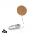 10W bamboo magnetic wireless charger, brown