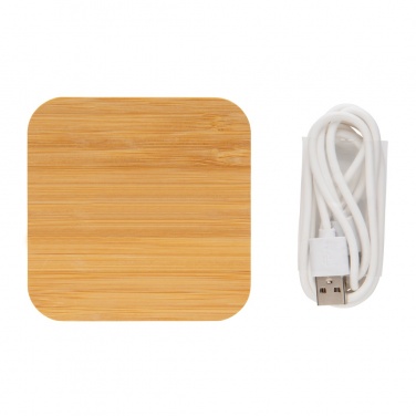 Logotrade promotional items photo of: Bamboo 5W wireless charger with USB