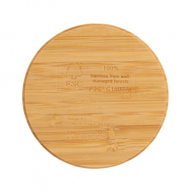 Logotrade promotional item picture of: Bamboo 5W round wireless charger