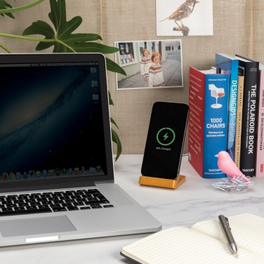 Logotrade advertising product picture of: Bamboo 5W wireless charging stand