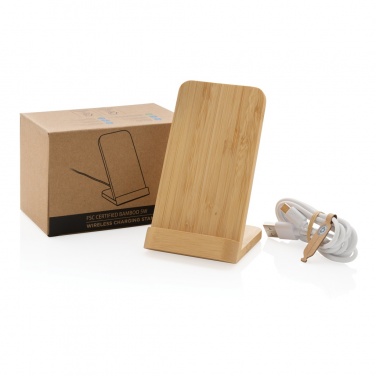 Logotrade promotional giveaways photo of: Bamboo 5W wireless charging stand