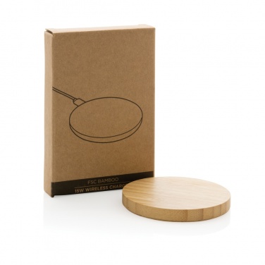 Logo trade corporate gift photo of: Bamboo 15W wireless charger