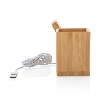 Logo trade promotional merchandise picture of: Calgary bamboo 10W wireless charger