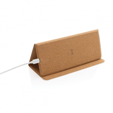 Logotrade corporate gift picture of: 10W wireless charging cork mousepad and stand