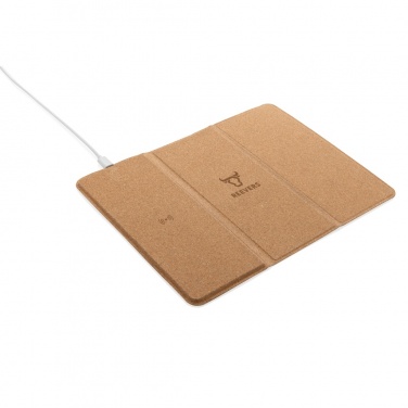 Logotrade promotional merchandise image of: 10W wireless charging cork mousepad and stand