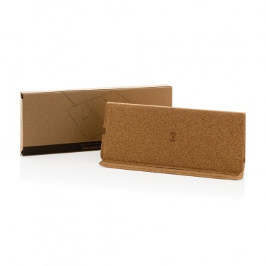 Logo trade business gifts image of: 10W wireless charging cork mousepad and stand