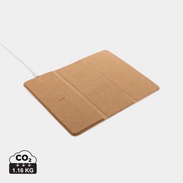 Logotrade promotional items photo of: 10W wireless charging cork mousepad and stand