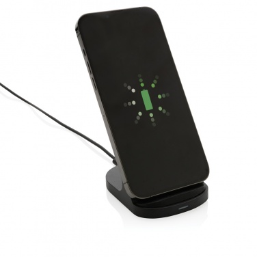 Logo trade promotional item photo of: RCS recycled plastic double coil wireless stand 15W