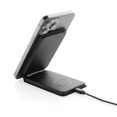 Logo trade corporate gift photo of: Swiss Peak RCS rPU 15W  3-in-1 magnetic wireless charger