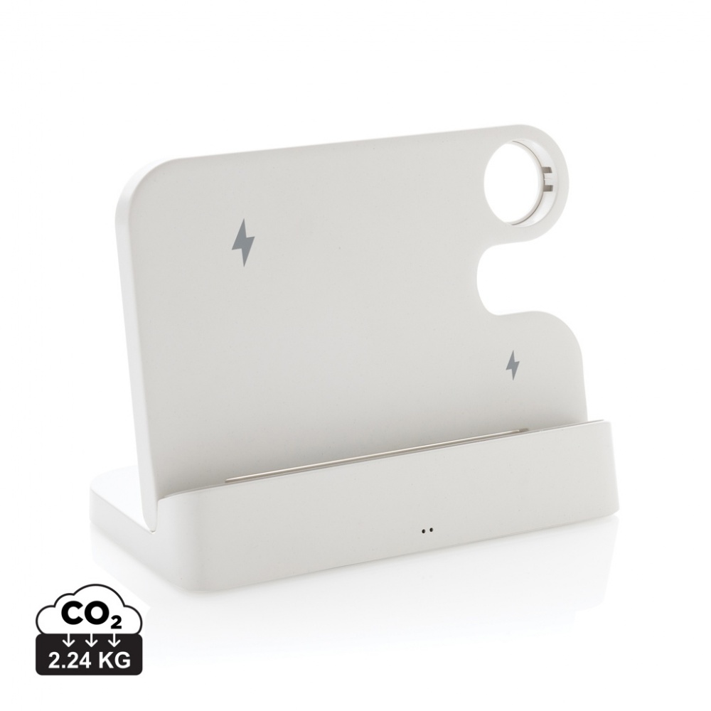 Logotrade advertising product image of: Joltz RCS recycled plastic dual 15W charger with iWatch slot