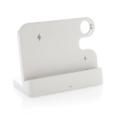 Logo trade promotional giveaways image of: Joltz RCS recycled plastic dual 15W charger with iWatch slot