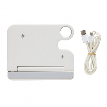Logo trade promotional product photo of: Joltz RCS recycled plastic dual 15W charger with iWatch slot