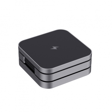 Logo trade promotional items image of: Terra RCS recycled aluminum foldable 3 in 1 15W charger