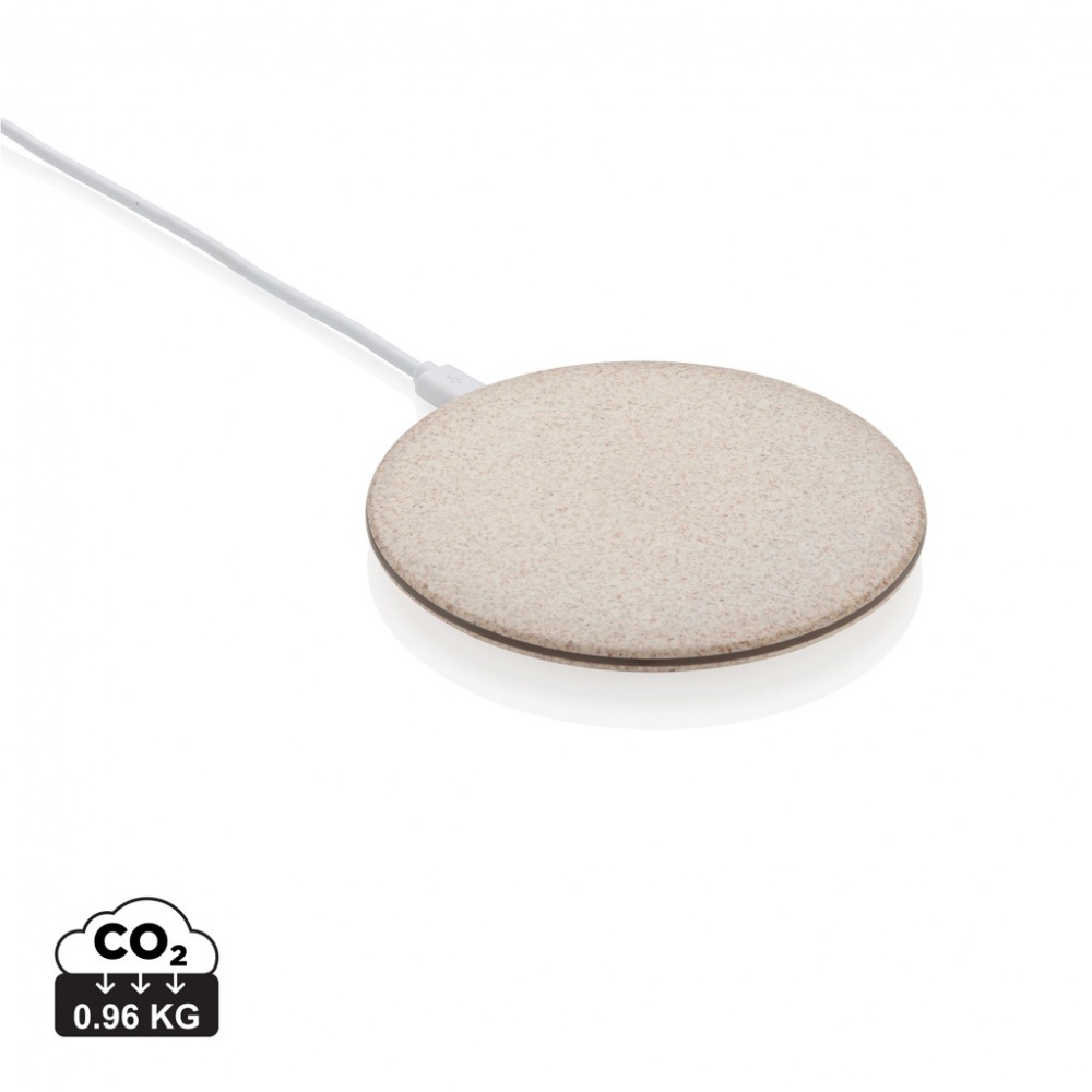 Logo trade promotional merchandise photo of: 5W Wheat straw wireless charger