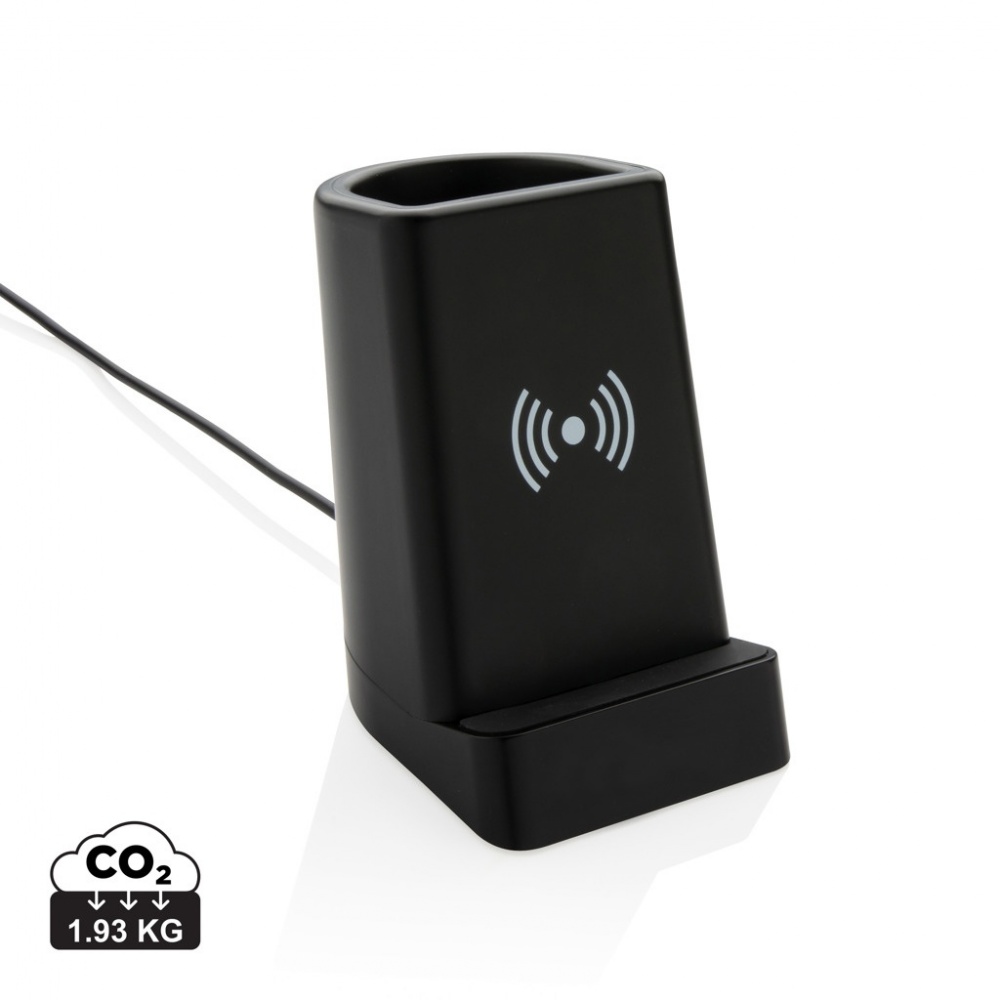 Logo trade business gift photo of: Light up logo 5W wireless charging pen holder