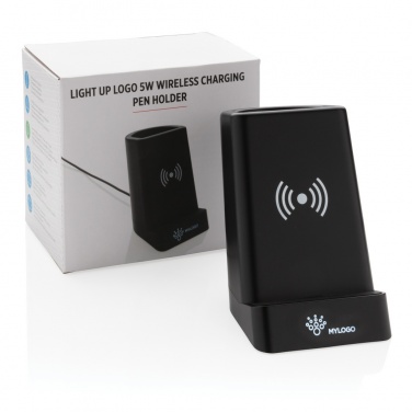 Logo trade promotional product photo of: Light up logo 5W wireless charging pen holder