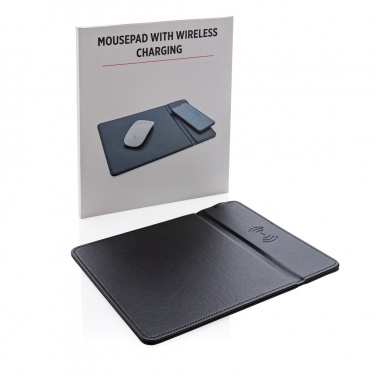 Logo trade business gifts image of: Mousepad with 5W wireless charging