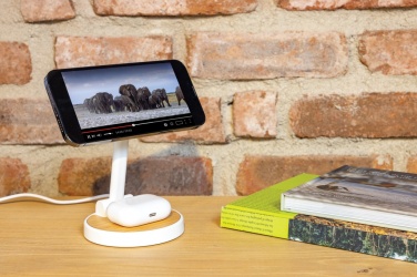 Logo trade promotional giveaways image of: Ontario RCS rplastic 15W magnetic charging 2 in 1 stand