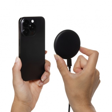 Logo trade promotional merchandise image of: Magnapad 15W RCS rplastic magnetic 3 in 1 charging pad