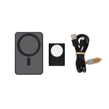 Logotrade business gift image of: Powerbase RCS recycled plastic 3 in 1 charger with powerbank