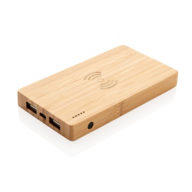 Logotrade promotional giveaway image of: Bamboo 4.000 mAh wireless 5W Powerbank
