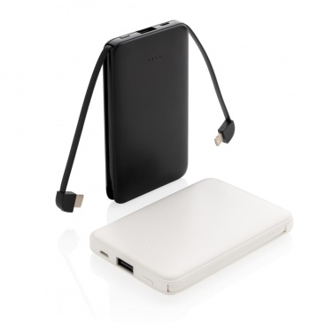 Logotrade promotional products photo of: 5.000 mAh Pocket Powerbank with integrated cables