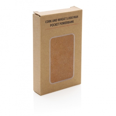 Logo trade corporate gift photo of: Cork and Wheat 5.000 mAh pocket powerbank