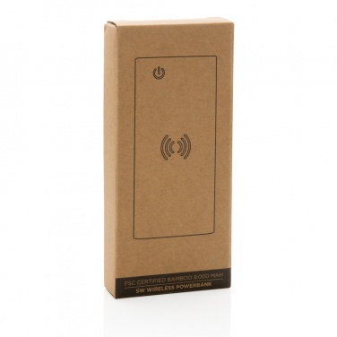 Logotrade promotional merchandise photo of: Bamboo 8.000 mAh 5W wireless powerbank