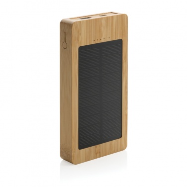 Logo trade promotional items image of: Sunwick 10.000 mAh Bamboo solar powerbank