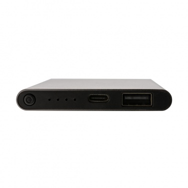 Logo trade corporate gifts image of: RCS recycled plastic/aluminum 4000 mah powerbank with type C