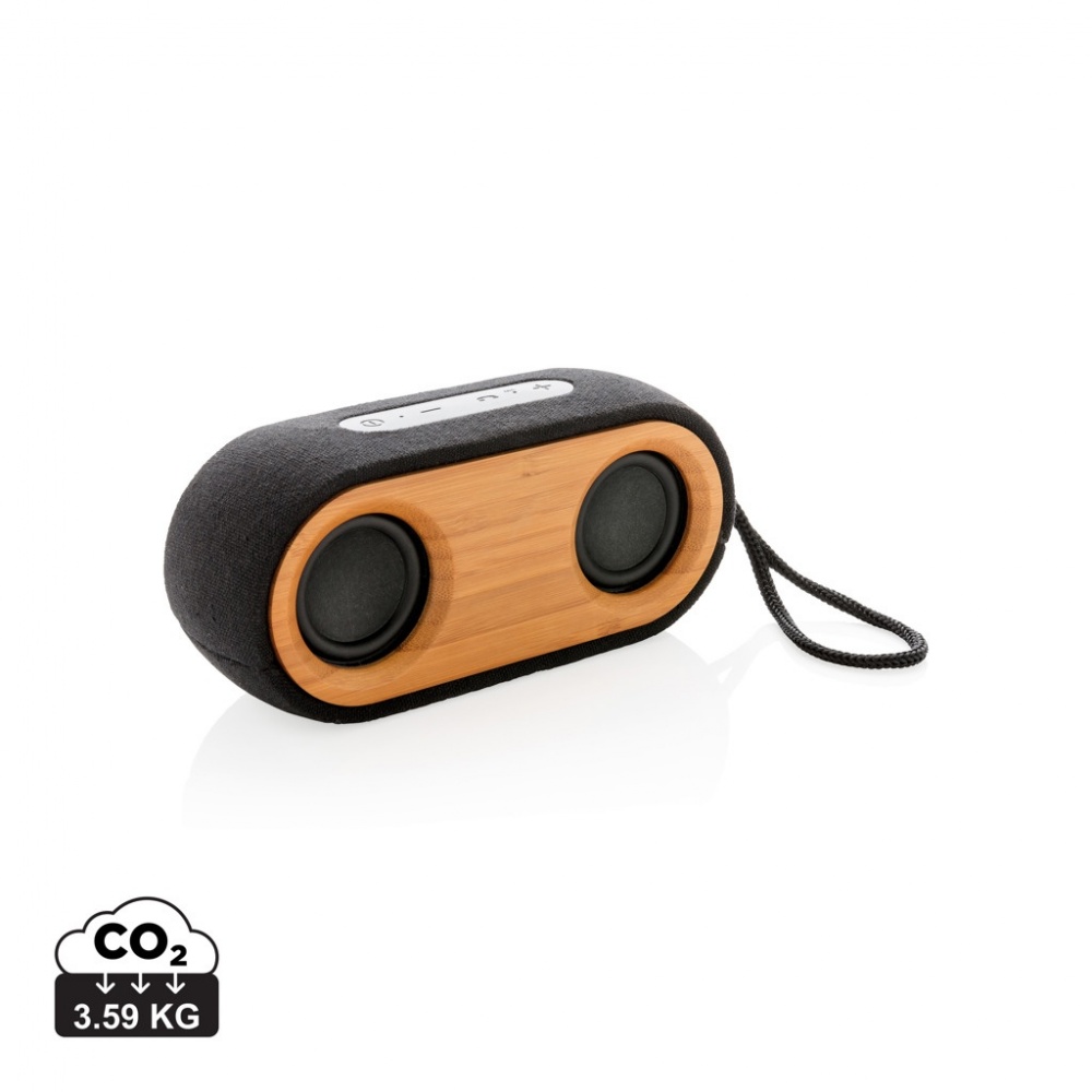 Logo trade promotional merchandise image of: Bamboo X double speaker