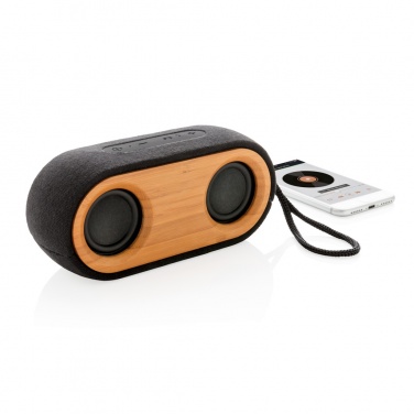 Logo trade advertising products picture of: Bamboo X double speaker