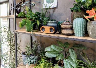 Logo trade promotional items image of: Bamboo X double speaker