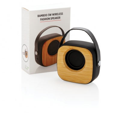 Logo trade promotional merchandise image of: Bamboo 3W Wireless Fashion Speaker