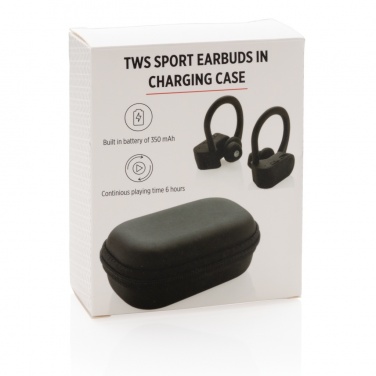 Logo trade promotional items image of: TWS sport earbuds in charging case