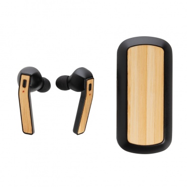 Logo trade corporate gifts picture of: Bamboo Free Flow TWS earbuds in case