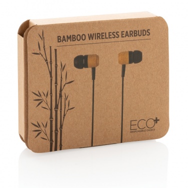 Logotrade business gift image of: Bamboo wireless earbuds