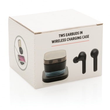 Logo trade promotional merchandise image of: TWS earbuds in wireless charging case