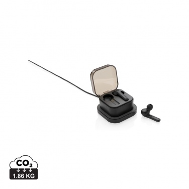 Logo trade promotional products image of: TWS earbuds in wireless charging case