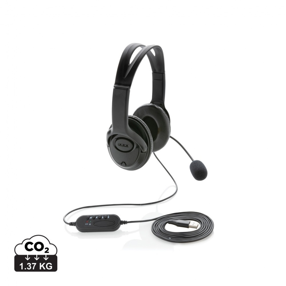 Logo trade promotional gifts image of: Over ear wired work headset