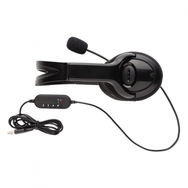 Logo trade advertising products picture of: Over ear wired work headset