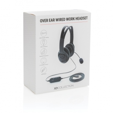 Logotrade advertising product picture of: Over ear wired work headset